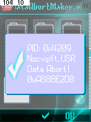 Data Abort Сообщение вместо пикоффа Data Abort